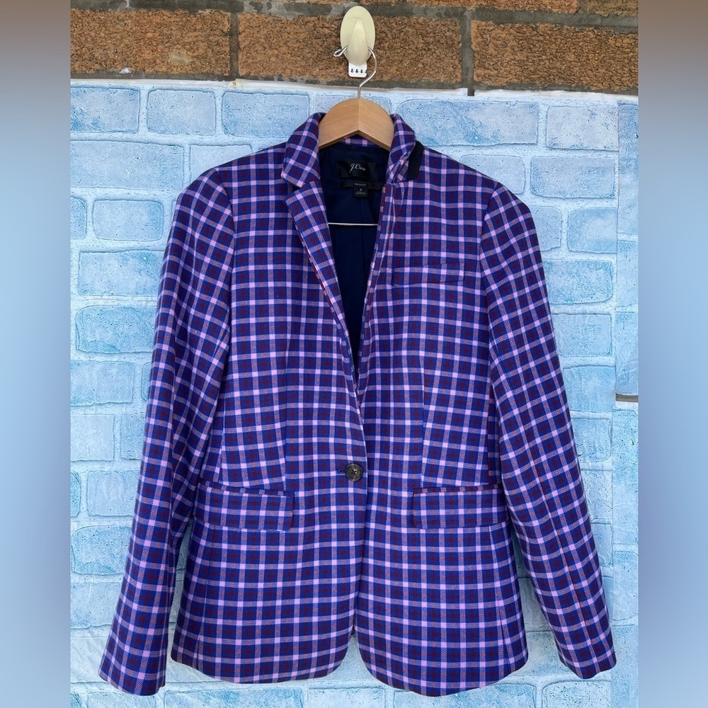 J. Crew Regent Checkered Plaid Blazer Women’s size 2